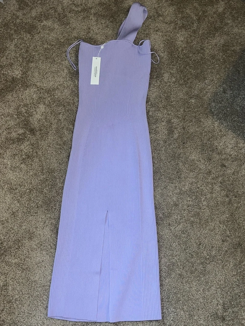 $485 Jonathan Simkhai Lavender One-Shoulder Ribbed Dress Size M - Picture 6 of 6